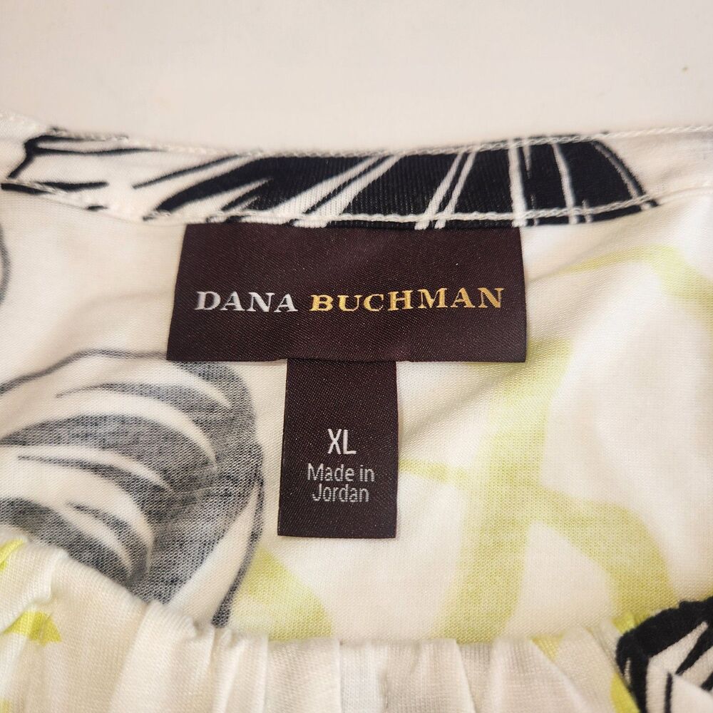 Dana Buchman Tropical Floral Loose Fitting Summer Blouse Womens Size XL - Picture 3 of 6